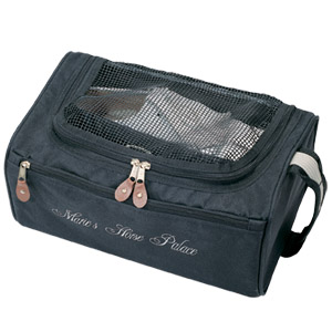 P2906-GOLF SHOE BAG-Black with Taupe/Black handle                                                                                                                                                                                                                                  